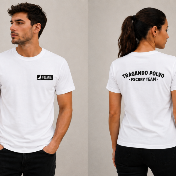 Camiseta Blanca Tragando Polvo - Focary Team